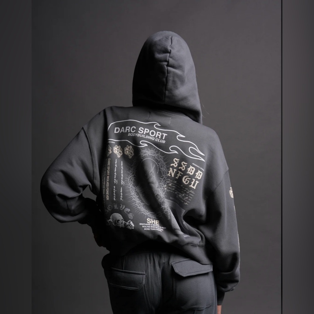 Darc Sport 🐺MEMENTO MORI 2024 "SAGE" (CROPPED) ZIP HOODIE IN GREEK STONE SMALL - Picture 5 of 14